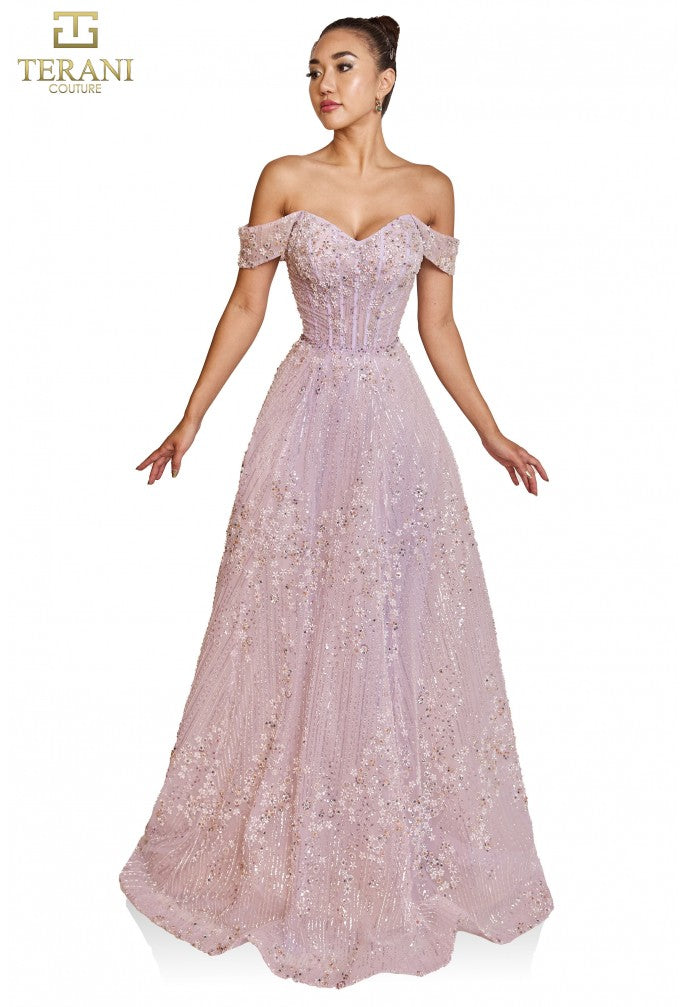 Prom Dresses Long Beaded Lace Formal Prom Dress Lilac