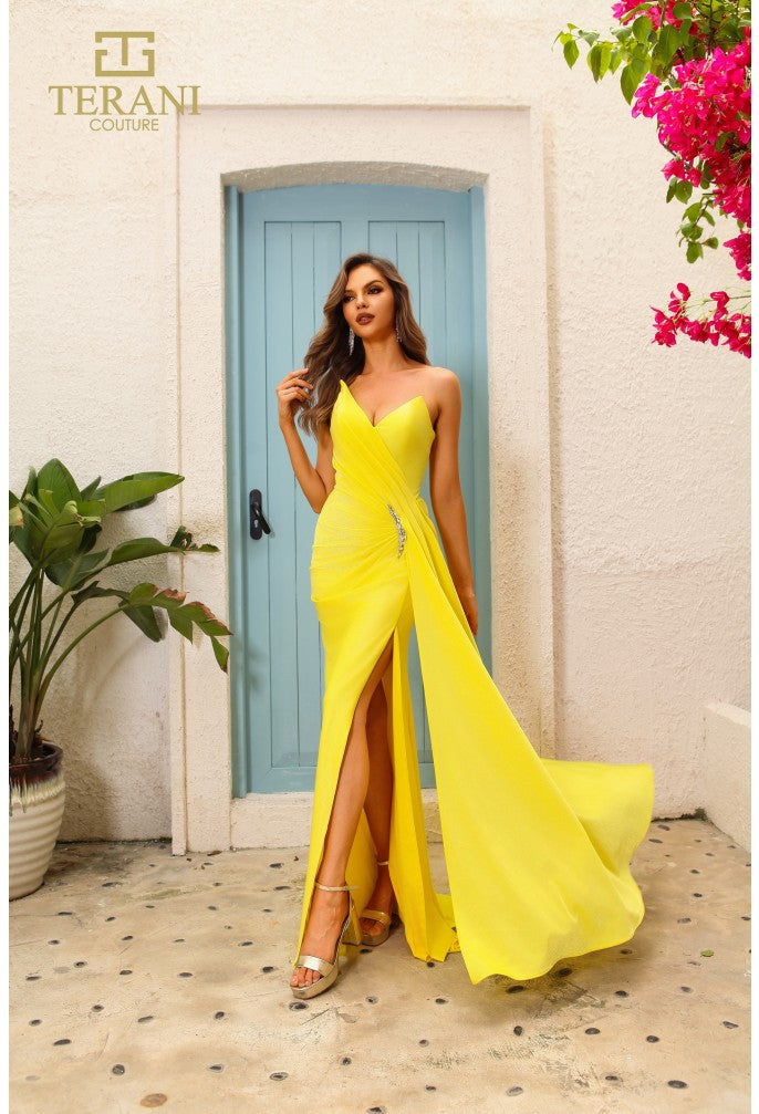 Prom Dresses Bead Slit Long Formal Metallic Prom Dress Sun