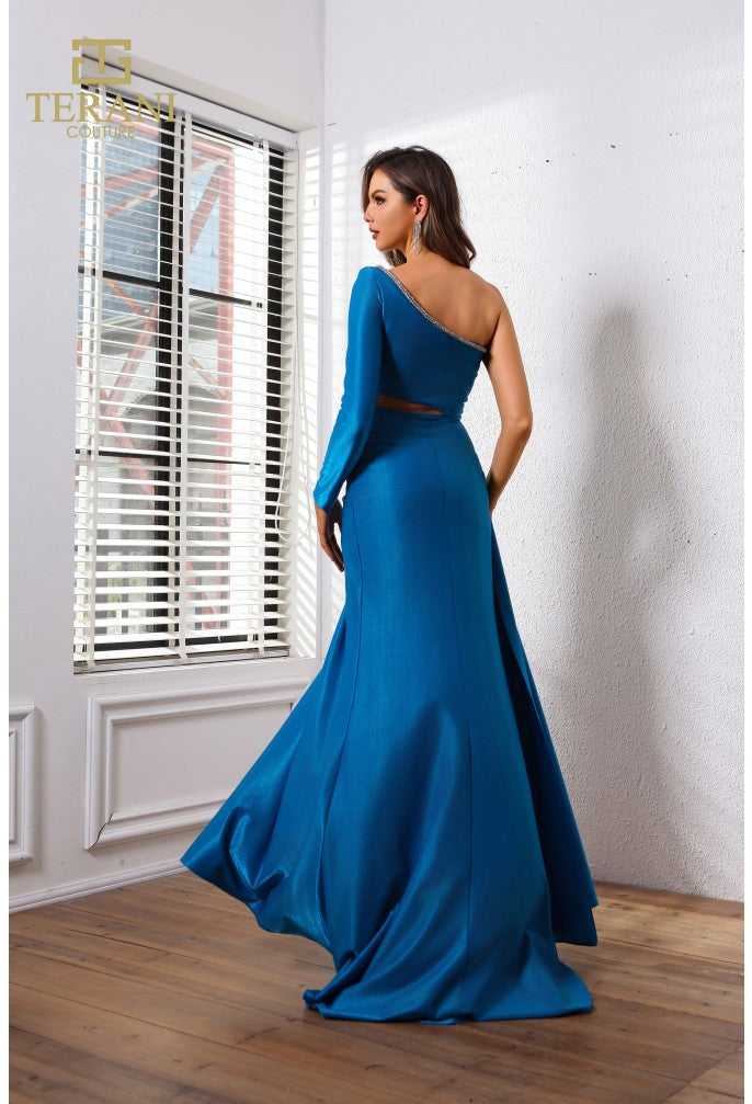 Prom Dresses Long Slit Formal Evening Prom Dress Peacock