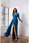 Prom Dresses Long Slit Formal Evening Prom Dress Peacock