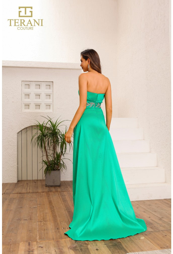 Prom Dresses A Line Long Beaded Formal Applique Prom Dress Emerald