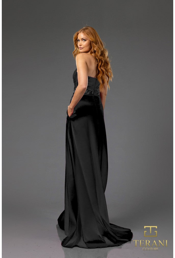 Prom Dresses A Line Long Beaded Formal Applique Prom Dress Black