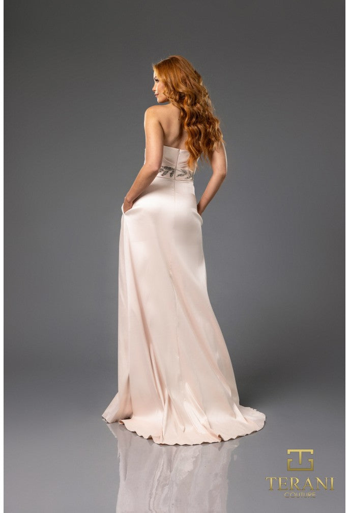 Prom Dresses A Line Long Beaded Formal Applique Prom Dress Blush