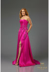Prom Dresses A Line Long Beaded Formal Applique Prom Dress Fuchsia