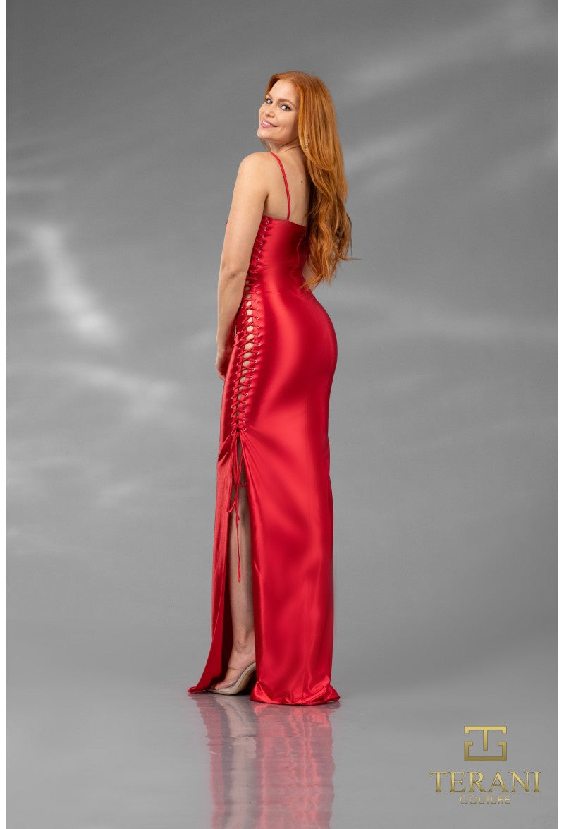 Prom Dresses Long Fitted Bodycon Formal Evening Prom Dress Red