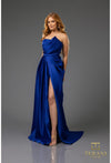 Prom Dresses Pleated Long Formal A Line Slit Prom Dress Royal