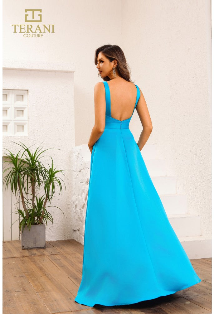 Prom Dresses Long Formal A Line Slit Prom Dress Ocean