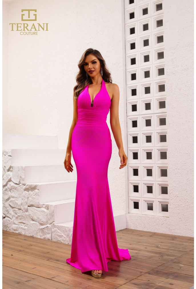 Prom Dresses Fitted Long Formal Prom Dress Hot Pink
