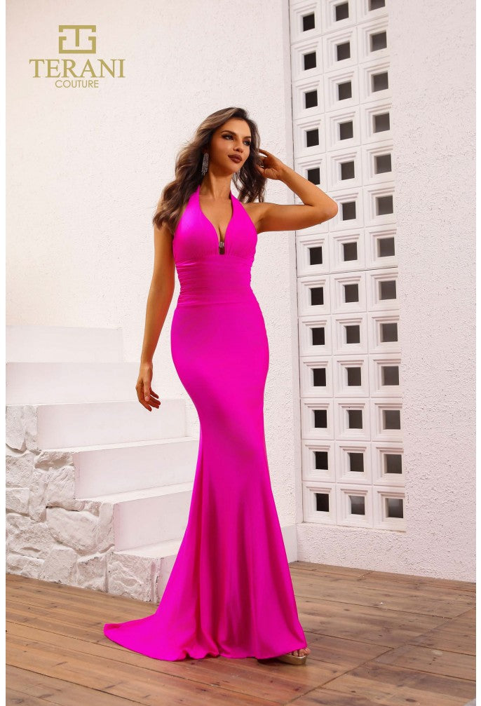 Prom Dresses Fitted Long Formal Prom Dress Hot Pink
