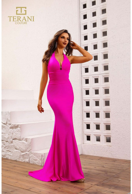 Prom Dresses Fitted Long Formal Prom Dress Hot Pink