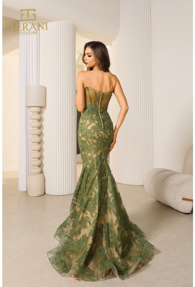 Prom Dresses Long Fishtail Formal Prom Dress Green Nude