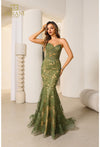 Prom Dresses Long Fishtail Formal Prom Dress Green Nude