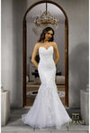 Wedding Dresses Fitted Long Bridal Gown Beaded Prom Dress Ivory