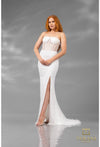 Wedding Dresses Long Beaded Sequin Fitted Corset Wedding Dress Ivory