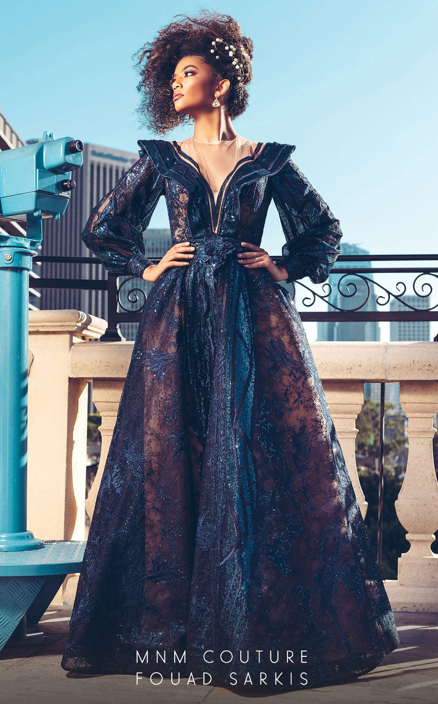 Formal Dresses A Line Long SleevePleated Floral Applique Formal Dress Navy Blue