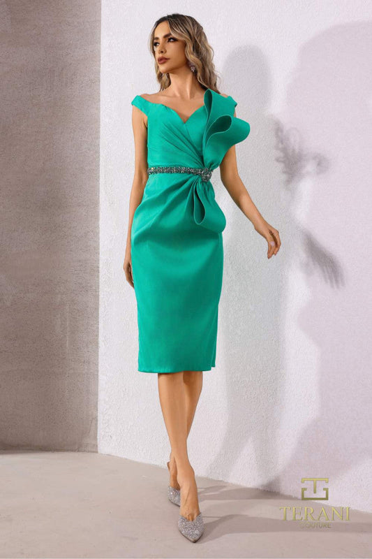 Cocktail Dresses Short Fitted Bodycon Cocktail Dress Emerald