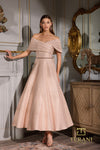 Cocktail Dresses A Line Pleated Tea Length Cocktail Dress Rose Gold
