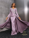 Formal Dresses Long Sleeve Formal Overskirt Evening Dress Mink
