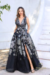 Prom Dresses A Line Long Formal Evening Dress Black Slate