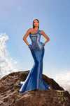 Prom Dresses Long Mermaid Formal Peplum Evening Dress Slate Danim