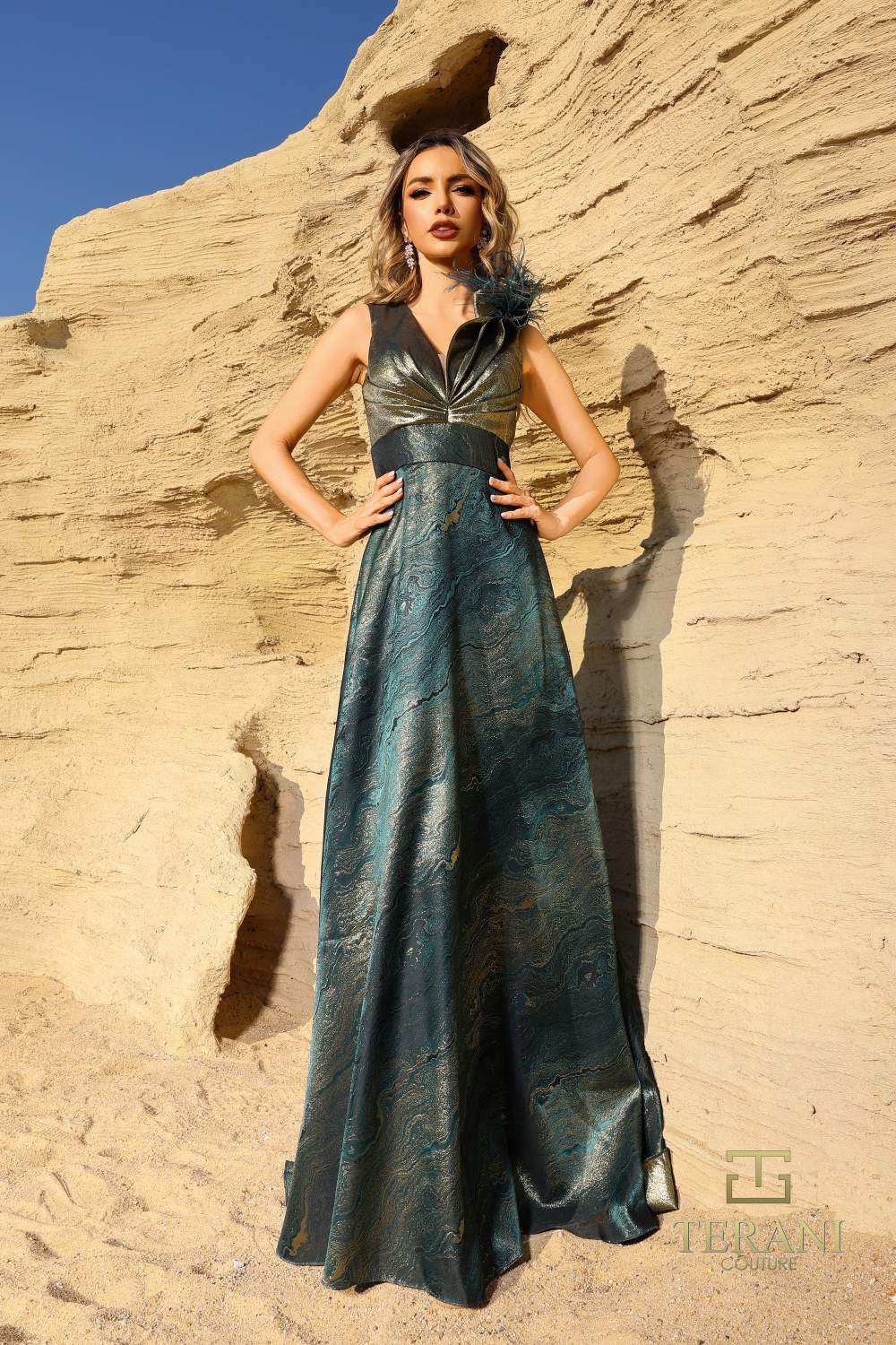 Formal Dresses Long Formal A Line Evening Dress Hunter Gold