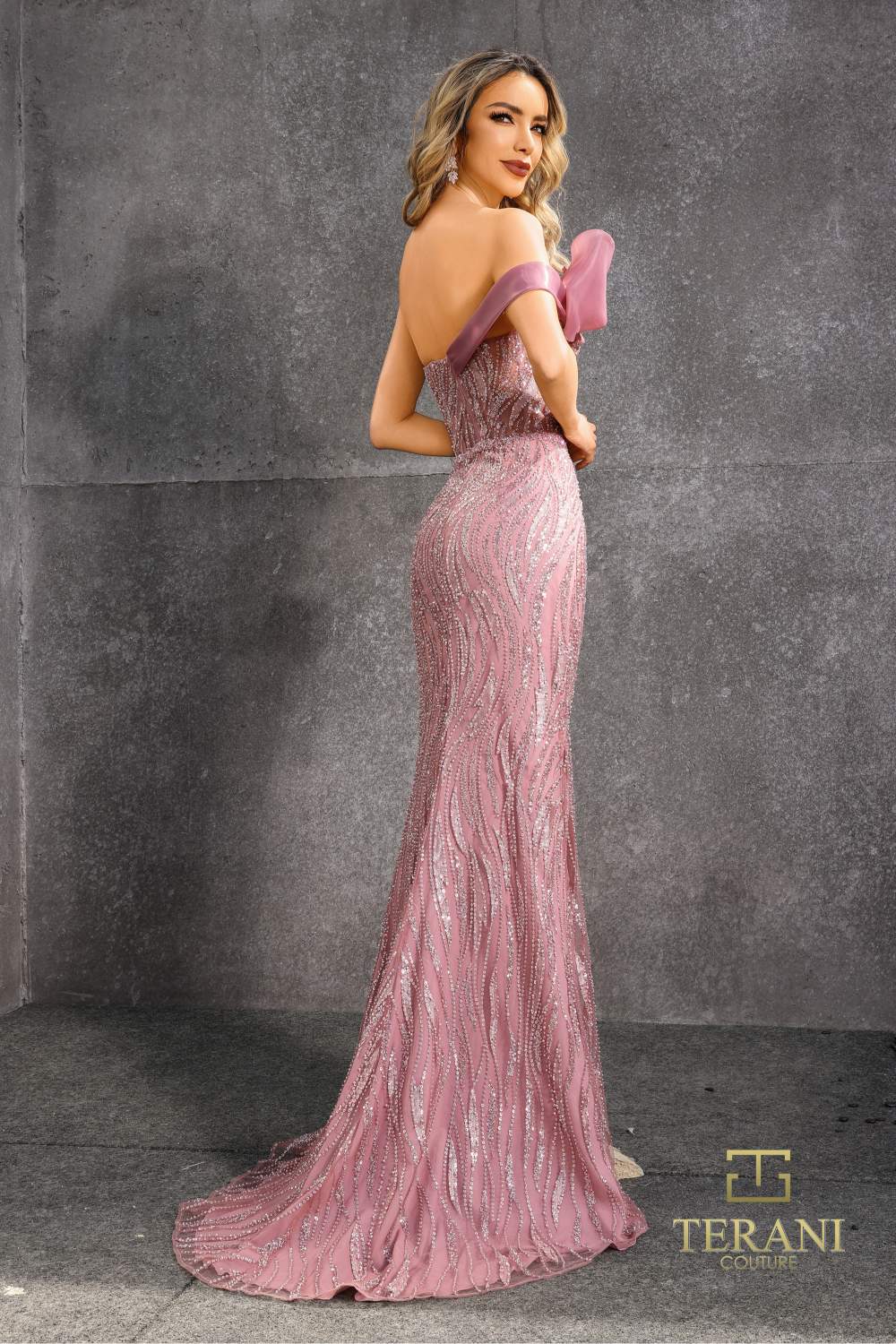 Prom Dresses Prom Long Fitted Formal Beaded Evening Dress Mocha Rose