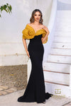 Formal DressesLong fitted Formal Evening Dress Gold Black