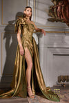 Prom Dresses Long Formal Overskirt Evening Prom Dress Gold