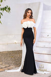 Formal Dresses Long Evening Bodycon Formal Dress Black White