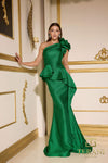 Formal Dresses Long Fitted Formal Peplum Evening Dress Emerald