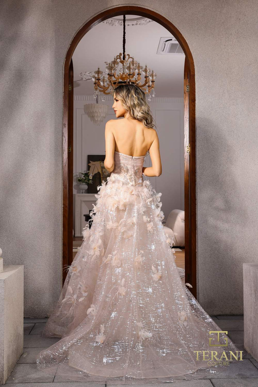 Prom Dresses Long Fitted Evening Formal Overskirt Prom Dress Champagne