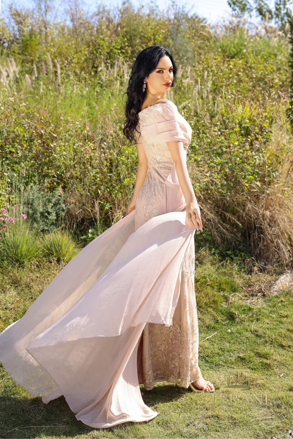 Formal Dresses Evening Long Fitted Overskirt Formal Dress Champagne Gold