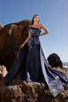 Formal Dresses Long Fitted Overskirt Formal Dress Navy Navy