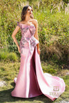 Formal Dresses Long Fitted Overskirt Formal Dress Rose