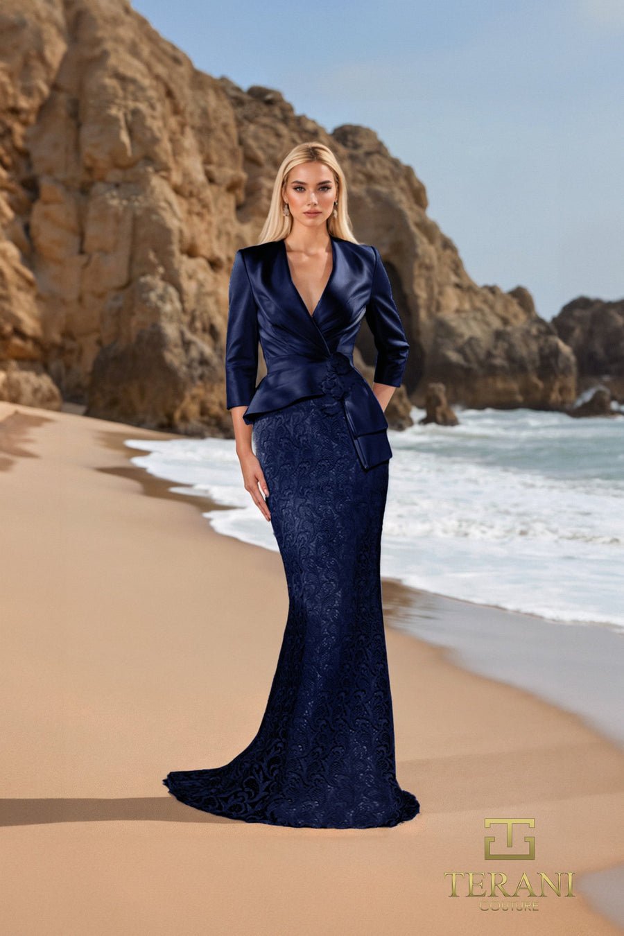 Mother of the Bride Dresses Two Piece Long Mother of the Bride Dress Navy