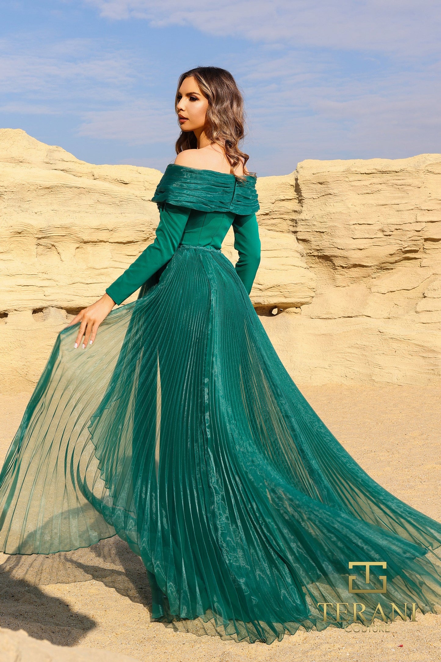 Formal Dresses Long Overskirt Formal Evening Dress Hunter
