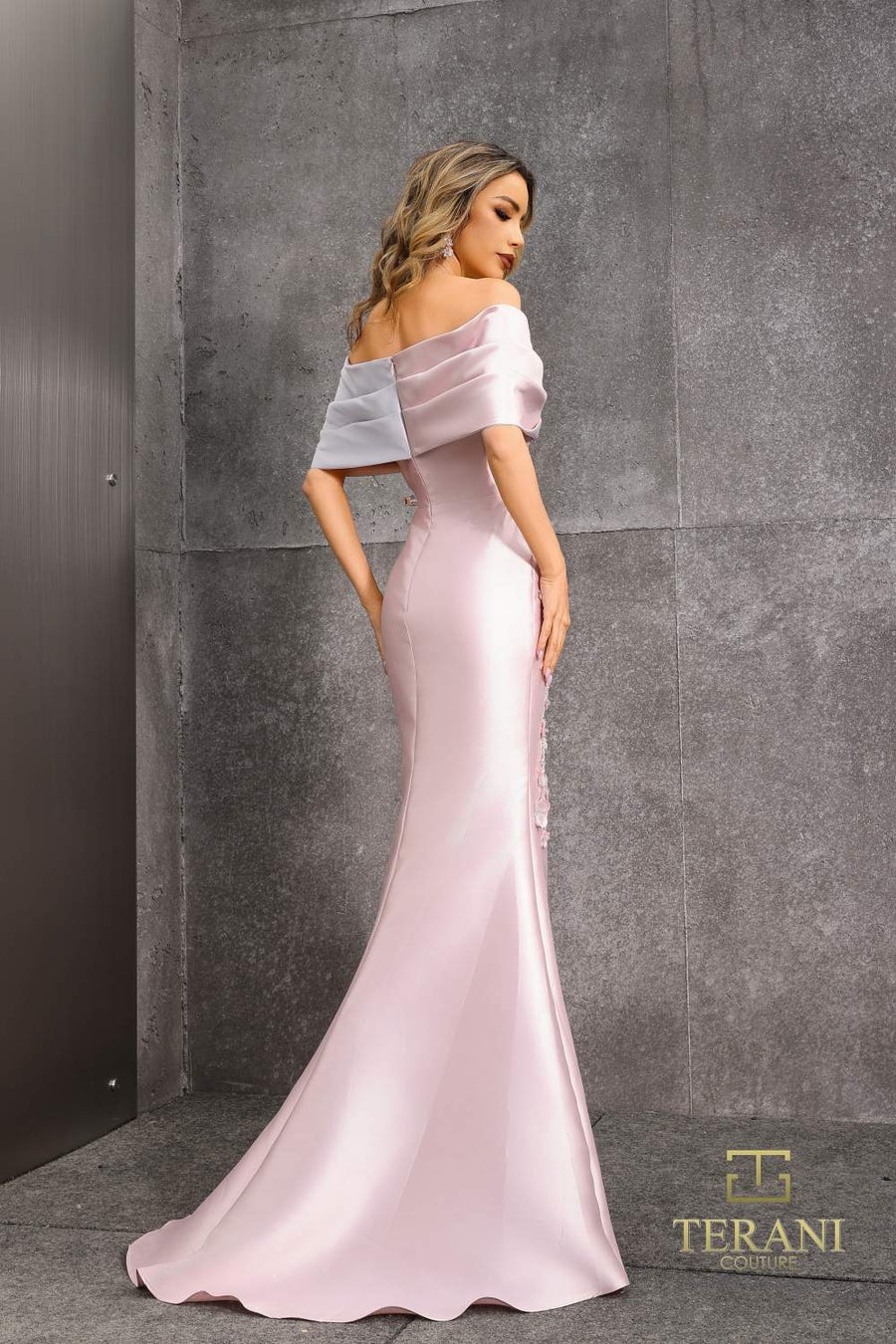 Formal Dresses Ruffle Long Mermaid Formal Evening Dress Blush Silver