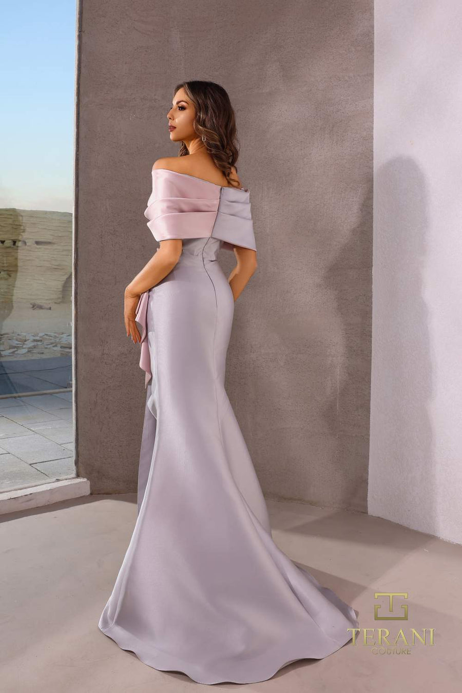 Formal Dresses Ruffle Long Mermaid Formal Evening Dress Silver Blush