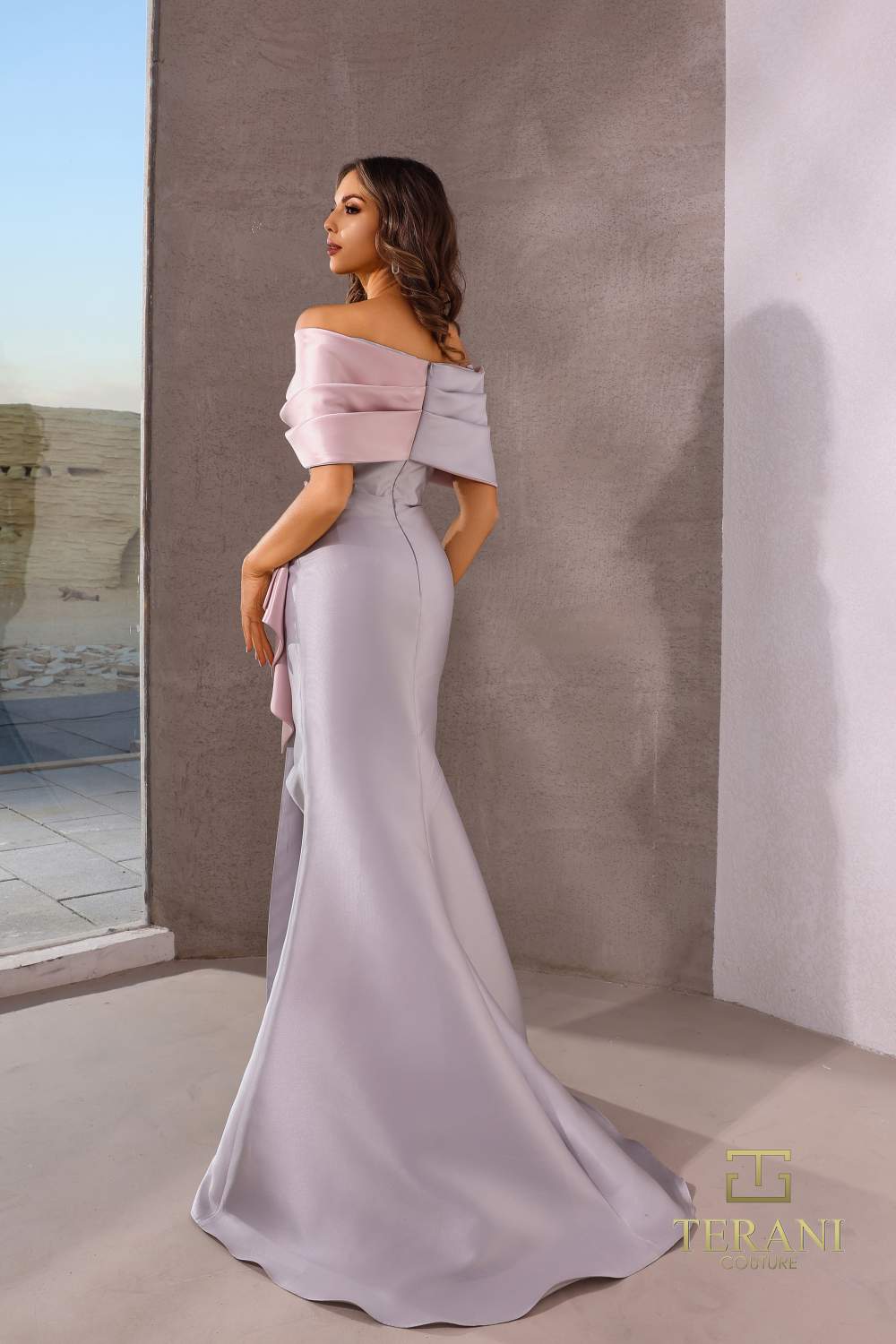 Formal Dresses Ruffle Long Mermaid Formal Evening Dress Silver Blush