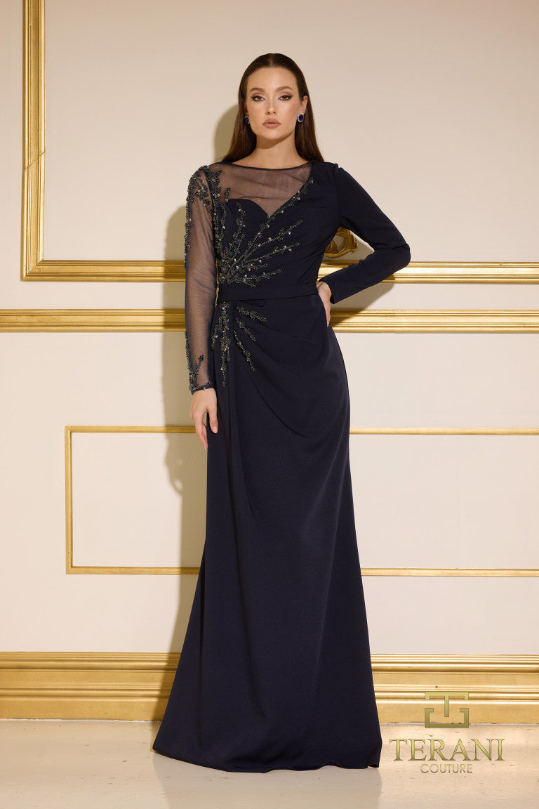 Mother of the Bride Dresses Long Sleeve Formal Mother of the Bride Dress Navy