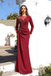 Mother of the Bride Dresses Long Sleeve Formal Mother of the Bride Dress Wine