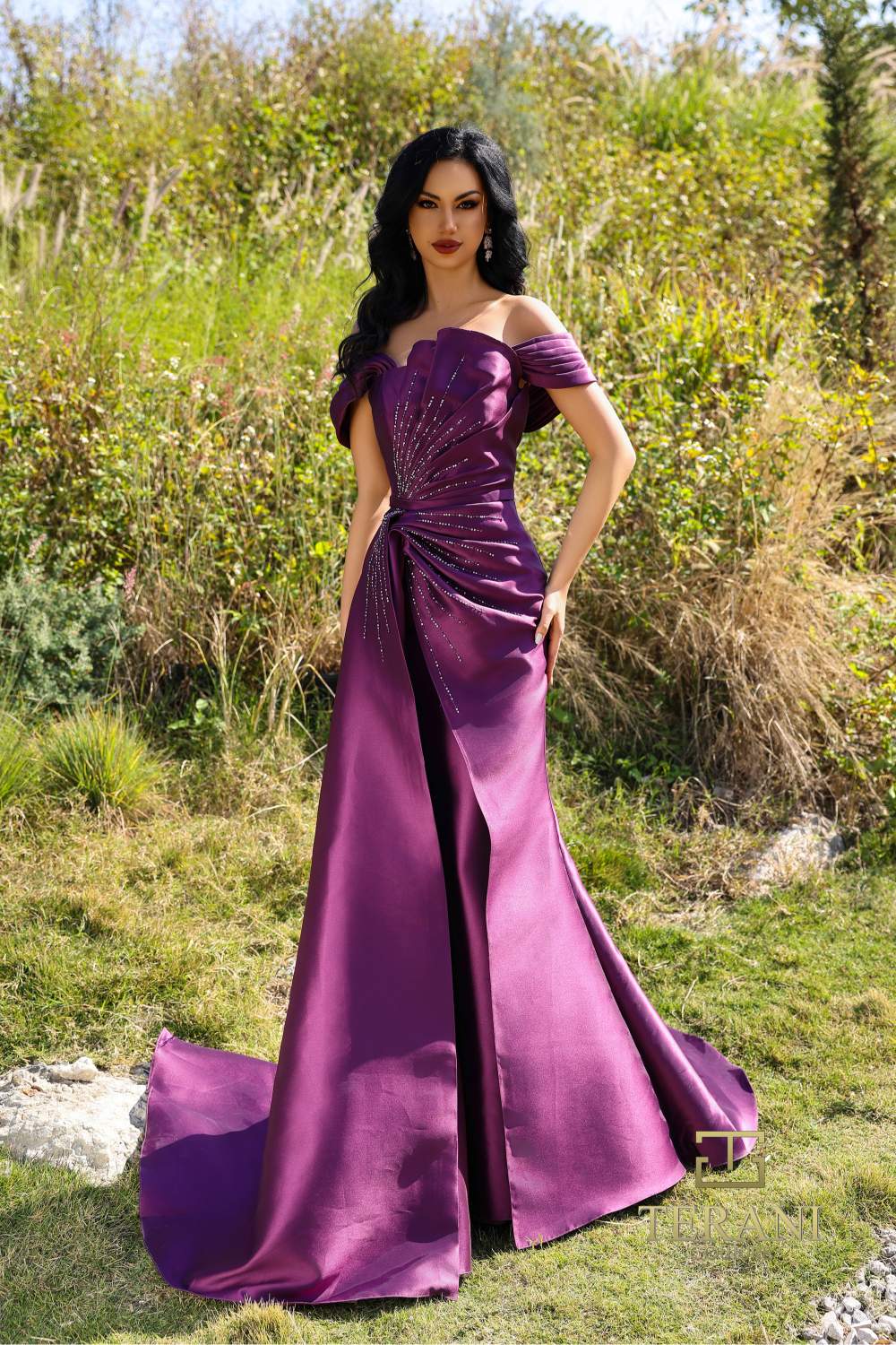 Formal Dresses Long Evening Formal Fitted Dress Eggplant