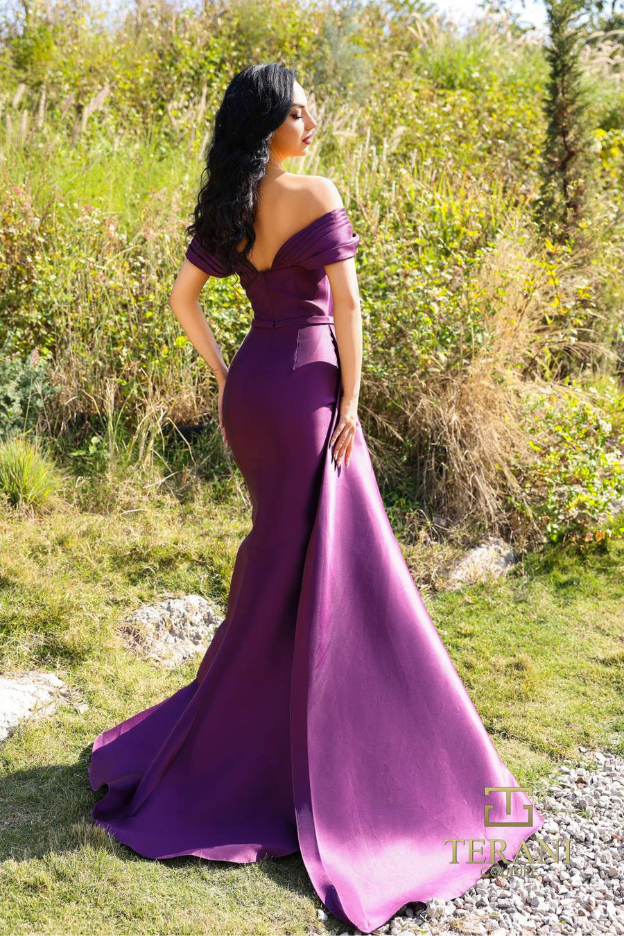 Formal Dresses Long Evening Formal Fitted Dress Eggplant