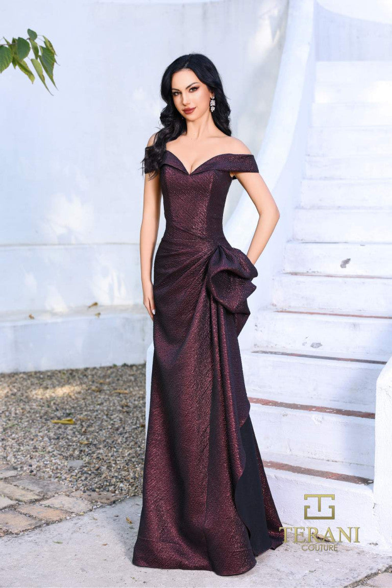 Formal Dresses Long Fitted Formal Peplum Evening Dress Vino