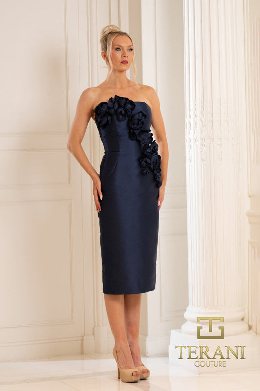 Cocktail DressesShort Cocktail Fitted Bodycon Midi Dress Navy