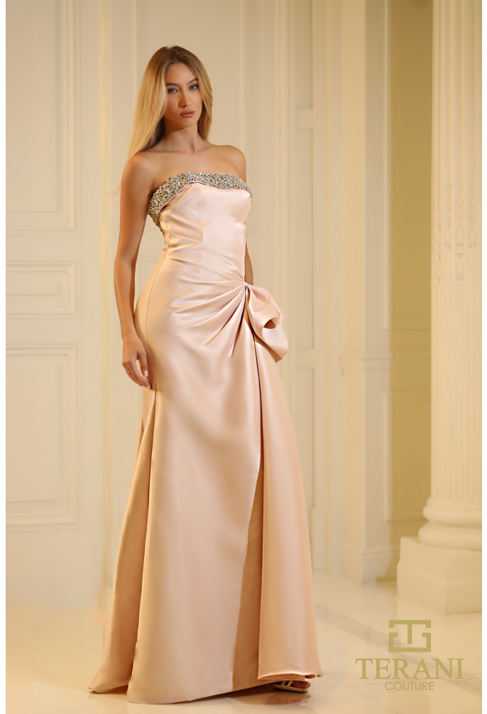 Prom Dresses Beaded Long Formal Evening Prom Dress Blush