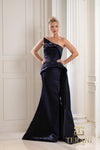Formal Dresses Fitted Formal Slit Long Evening Dress Indigo