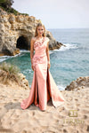 Formal Dresses Long Formal Overskirt Bodycon Evening Dress Rose