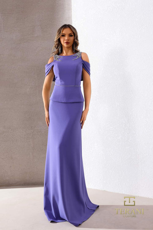 Formal Dresses Fitted Long Evening Peplum Formal Dress Wisteria