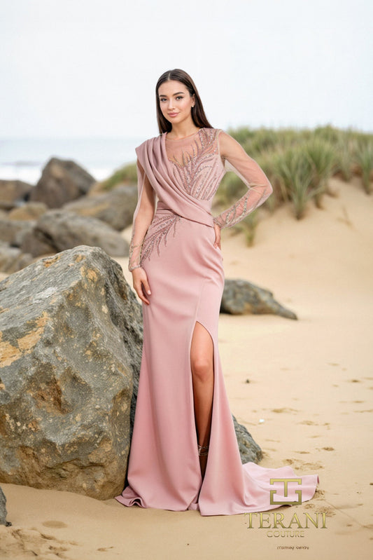 Mother of the Bride Dresses Long Sleeve Mother of the Bride Formal Dress Dusty Rose